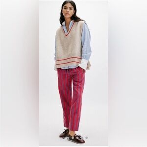 FP Movement by Free People Beige and Red Trim Vest